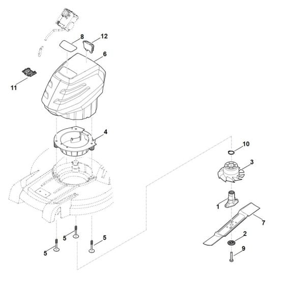 Engine, Blade for Stihl RMA 448.1 PC Cordless Mower