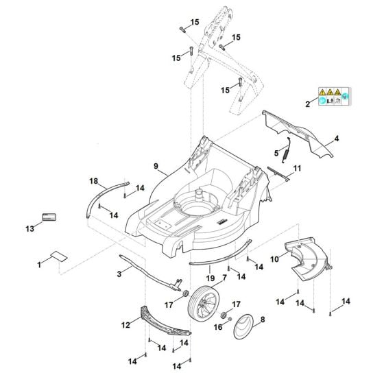 Housing, Front Axle for Stihl RMA 448.2 PV Cordless Mower