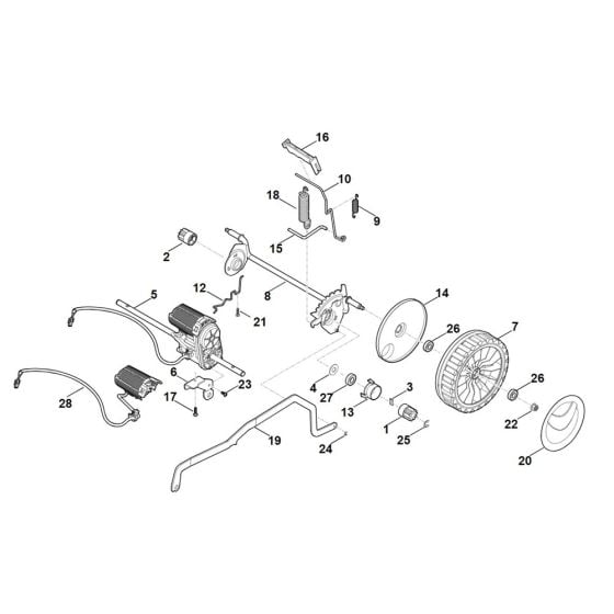 Chassis, Height Adjustment for Stihl RMA 448.2 PV Cordless Mower