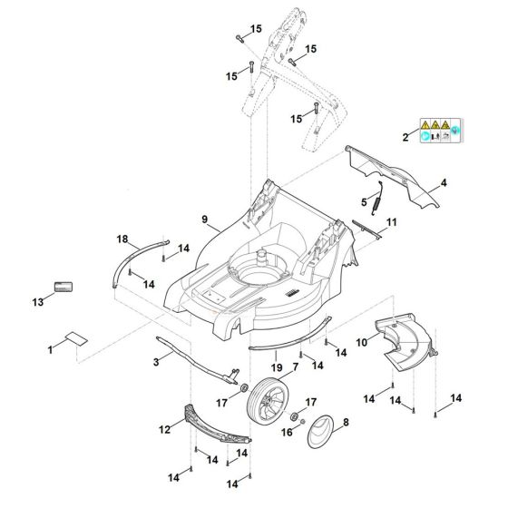 Housing, Front Axle for Stihl RMA 448.2 VC Cordless Mower