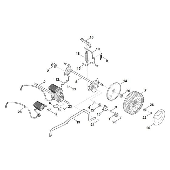 Chassis, Height Adjustment for Stihl RMA 448.2 VC Cordless Mower