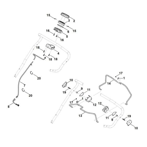 Handle Upper Part for Stihl RMA 765.0 V Cordless Mower