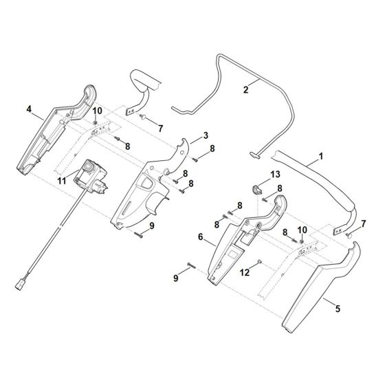 Handle Upper Part for Stihl RME 545.0 C Electric Mower