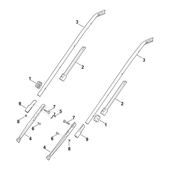 Handle Lower Part for Stihl RME 545.0 C Electric Mower