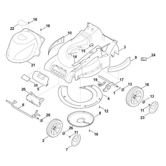 Housing, Chassis for Stihl RME 545.0 C Electric Mower