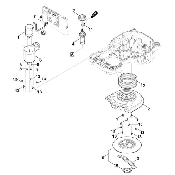 Mowing Deck, Height Adjustment for Stihl RMI 422.1 P Robotic Mower