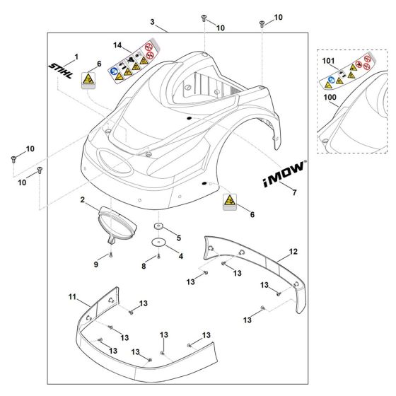 Machine Cover for Stihl RMI 422.2 P Robotic Mower