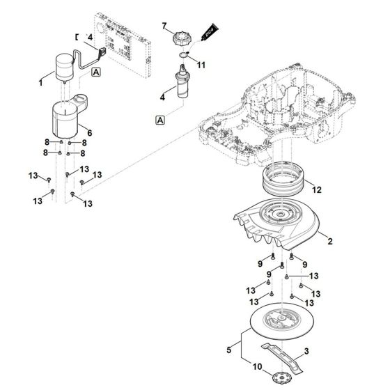 Mowing Deck, Height Adjustment for Stihl RMI 422.2 PC Robotic Mower