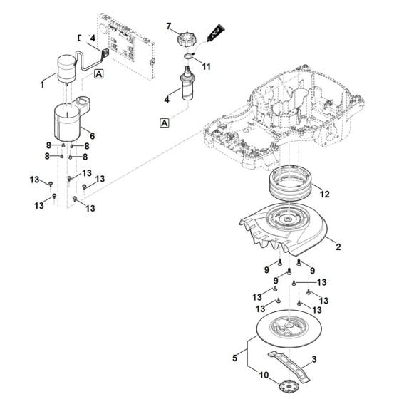 Mowing Deck, Height Adjustment for Stihl RMI 522.0 C Robotic Mower