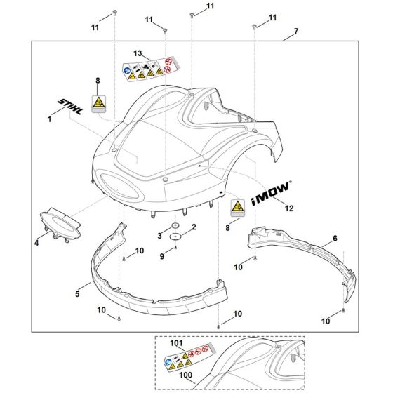 Machine Cover for Stihl RMI 632.1 Robotic Mowers