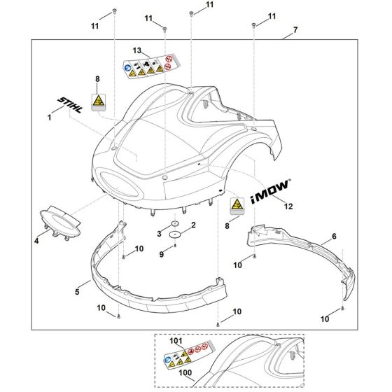 Machine Cover for Stihl RMI 632.1 P Robotic Mowers