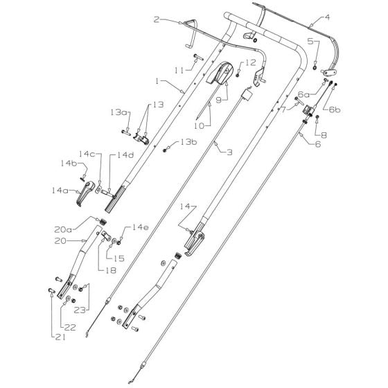 Handle Assembly for Morrison Rocket L (2020 Dec 465808) Power Drive Mower