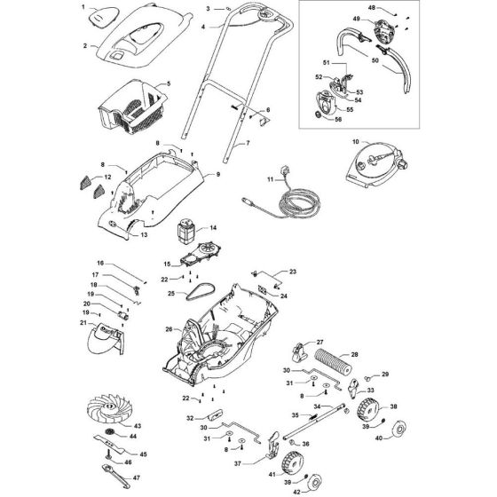 Complete Product Assembly for Flymo ROLLER COMPACT 3400 Mowers