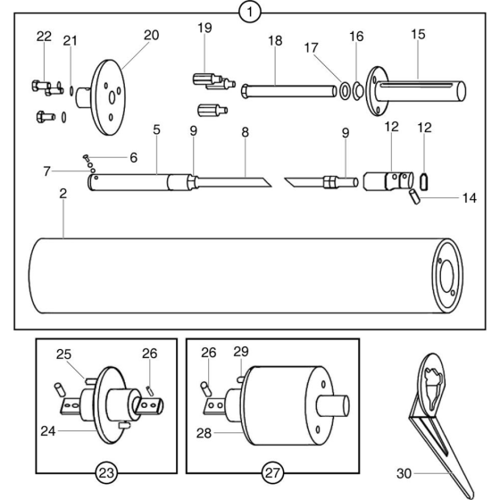 Sectional Tube Kits Assembly for Belle Roller Striker Screed