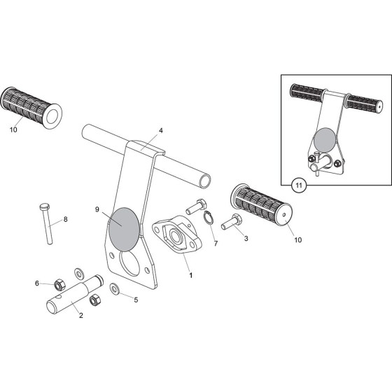 Tube Carry Handle Assembly for Belle Roller Striker Screed