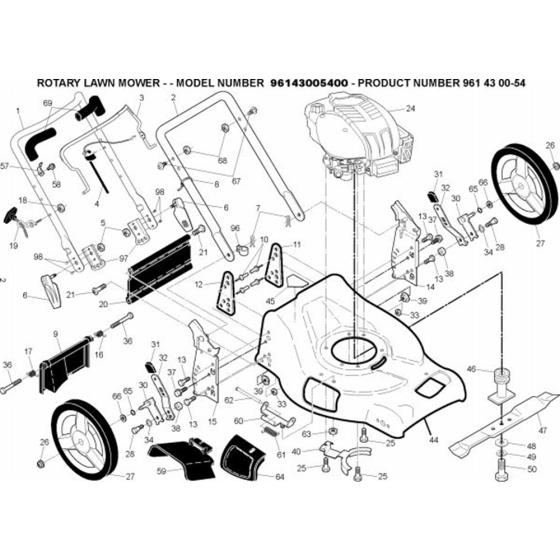 Product Complete Assembly for Husqvarna ROTARY LAWN MOWER Lawn Mowers