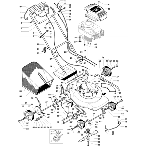 Complete Product Assembly for Husqvarna Royal 153 S Commercial Lawn Mower