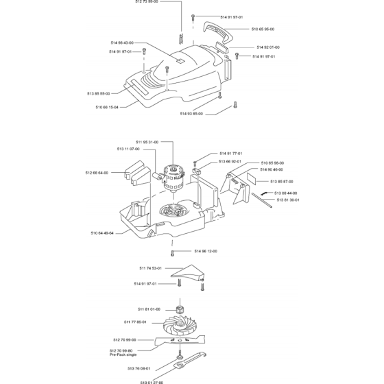 Frame and Engine Assembly for Husqvarna Royal 36EL Consumer Lawn Mower