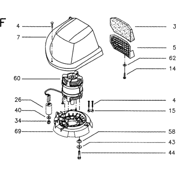 Motor Assembly for Husqvarna Royal 46EL Consumer Lawn Mower