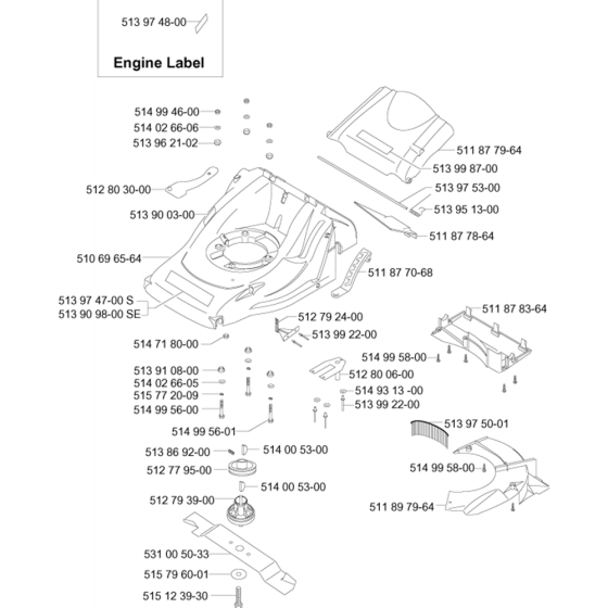 Chassis/Frame Assembly for Husqvarna Royal 49 Consumer Lawn Mower