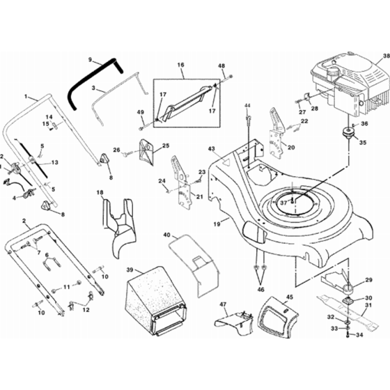 Chassis/Frame Assembly for Husqvarna Royal 52 Consumer Lawn Mower