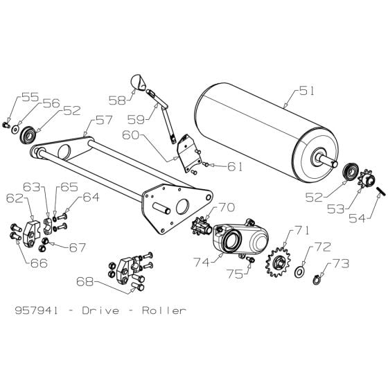 Roller Assembly for Masport RR18SP 2015 Oct Mower