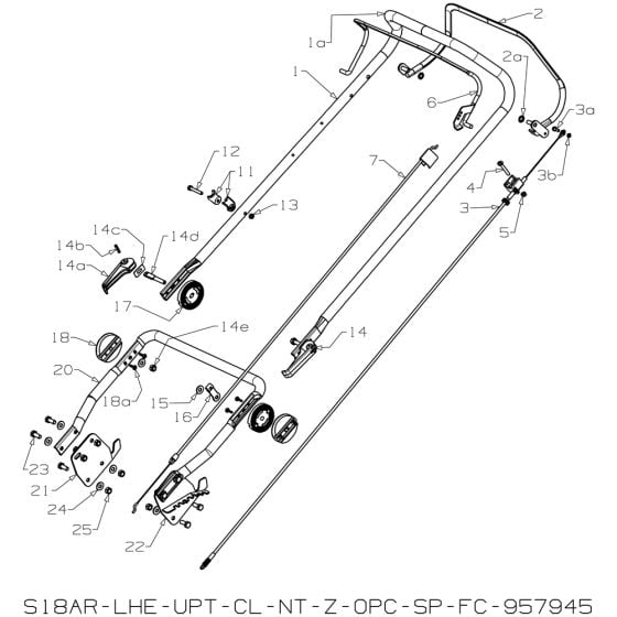 Handle Assembly for Masport RR18SP H 2011 Sep Mower