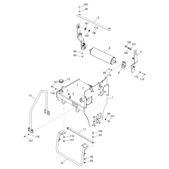 Frame Assembly for Wacker RS600 Roller