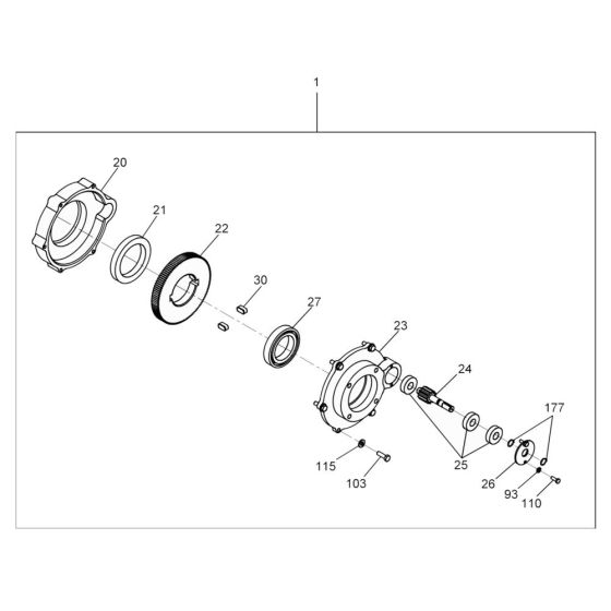 Gearbox Assembly for Wacker RS600 Roller