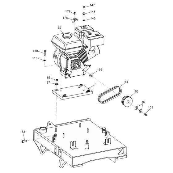 Engine Compartment Assembly for Wacker RS600 Roller