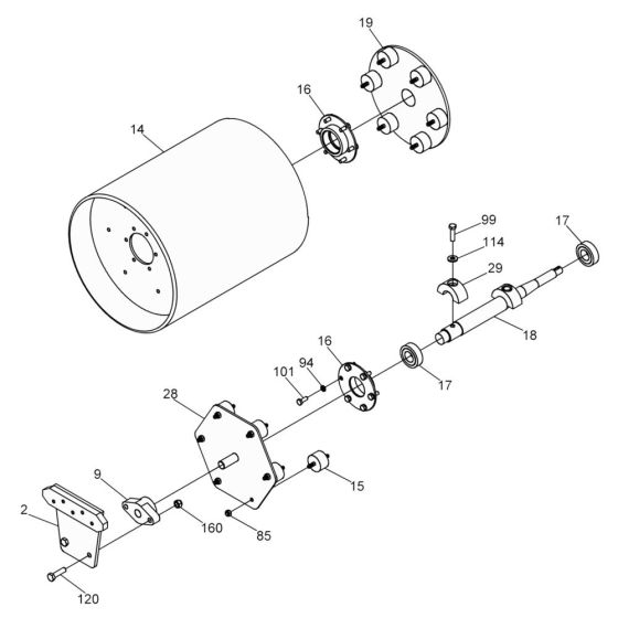 Drum Assembly for Wacker RS600 Roller