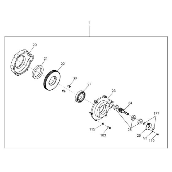 Gearbox Assembly for Wacker RS600A Roller