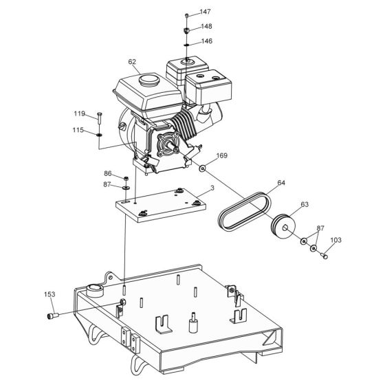 Engine Compartment Assembly for Wacker RS600A Roller