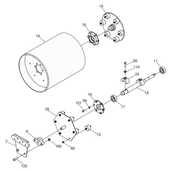 Drum Assembly for Wacker RS600A Roller