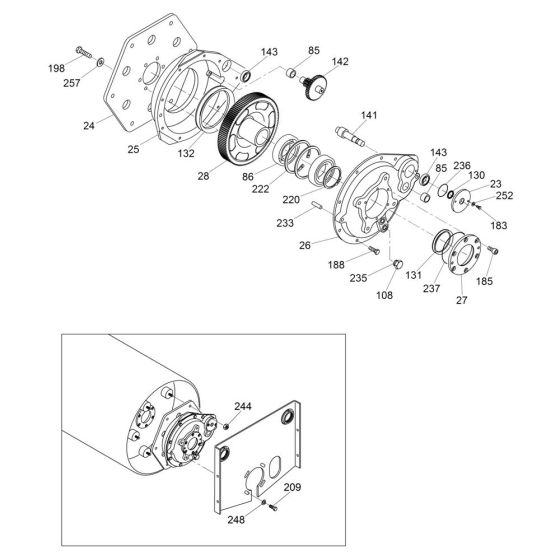 Gearbox Assembly for Wacker RS800A Roller