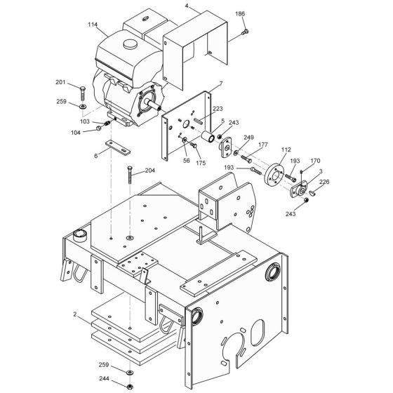 Engine Compartment Assembly for Wacker RS800A Roller