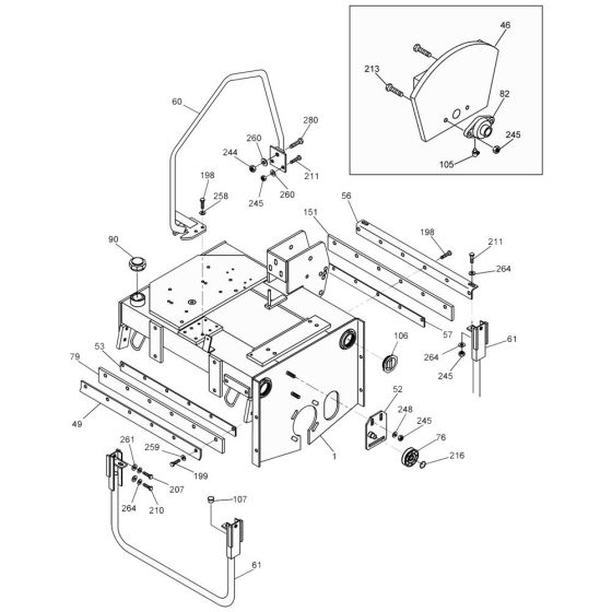 Frame Assembly for Wacker RS800H Roller