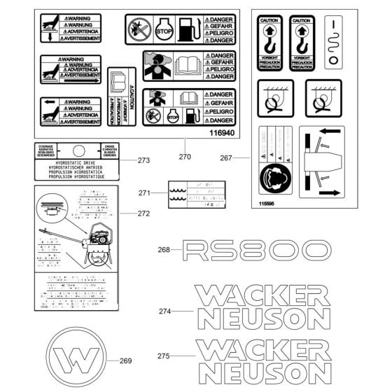 Decals for Wacker RS800H Roller