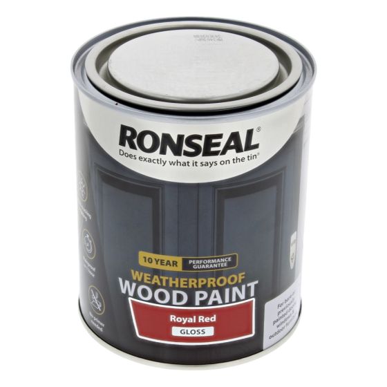 10 Year Weatherproof Wood Paint Royal Red Gloss 750ml