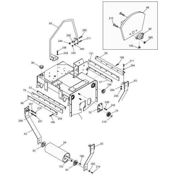 Frame Assembly for Wacker RSS800A Roller