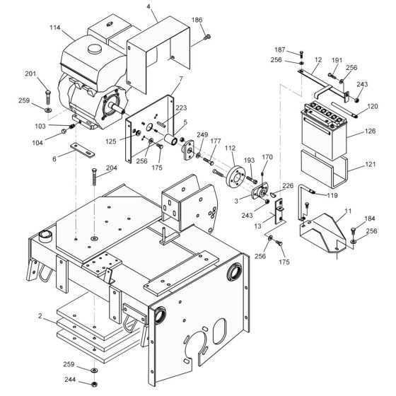 Engine Compartment Assembly for Wacker RSS800A Roller