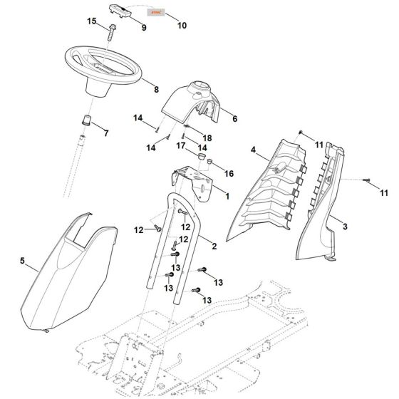 Dashboard for Stihl RT 4082.1 Ride on Mower