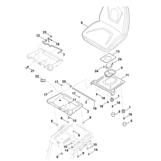 Seat for Stihl RT 4082.1 Ride on Mower