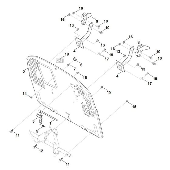 Back Panel for Stihl RT 4082.1 Ride on Mower