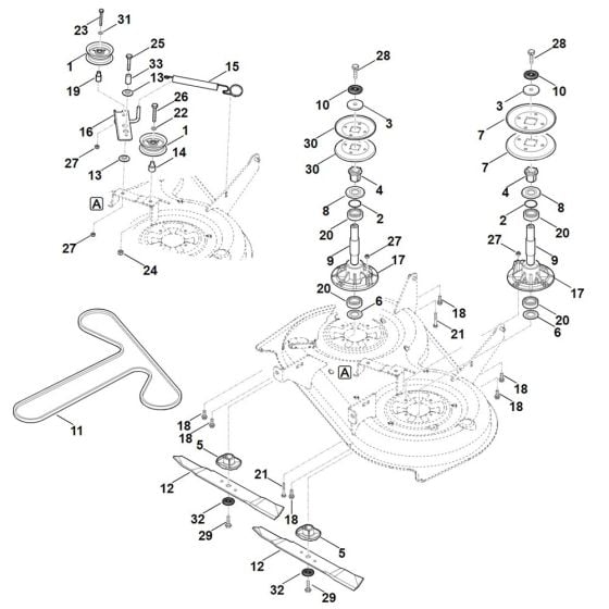 Blade Drive for Stihl RT 4097.1 SX Ride on Mower