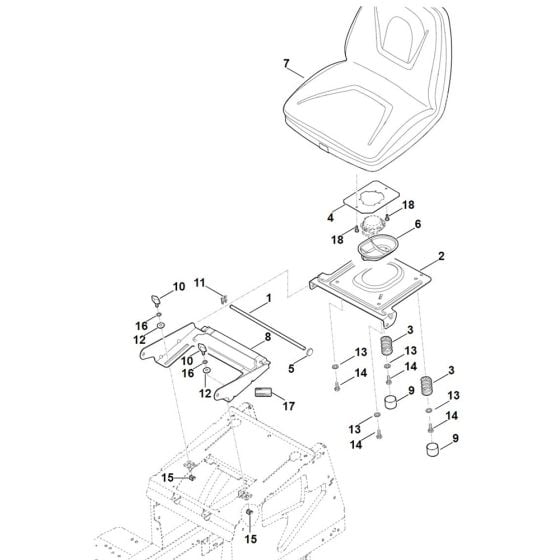 Seat for Stihl RT 4097.1 SX Ride on Mower