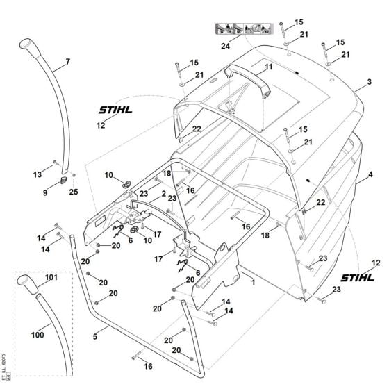 Grass Catcher Bag for Stihl RT 5097.1 Ride on Mower