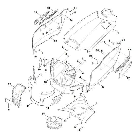 Engine Hood for Stihl RT 5097.1 Ride on Mower