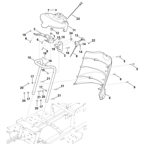 Dashboard for Stihl RT 5097.1 Z Ride on Mower