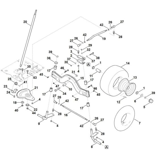 Steering, Front Wheel for Stihl RT 5097.1 Z Ride on Mower